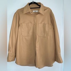 Frankie shop oversized leather jacket Omlypia shirt small